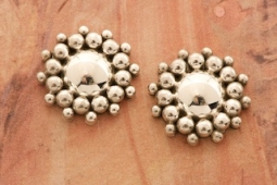 Rising Sun Sterling Silver Post Earrings by Navajo Artist Artie Yellowhorse